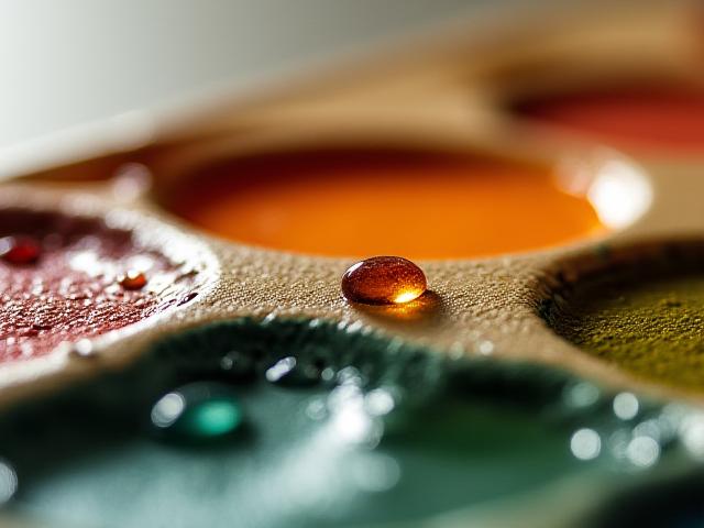 Watercolor palette made from crushed stone waste