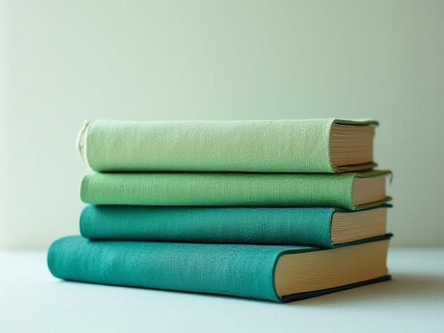 Stack of colorful linen journals